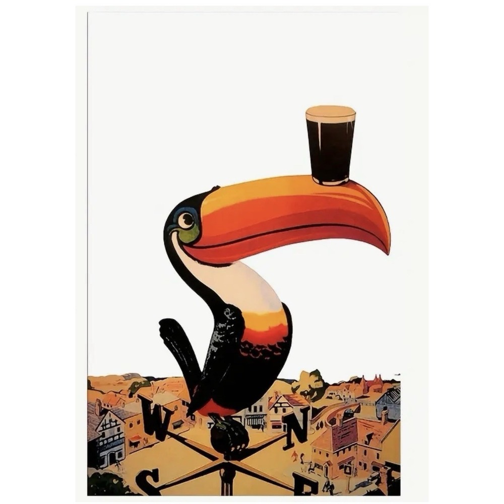 Guinness Toucan Beer Canvas 12x18 Poster Wall Art‎ Picture Bird Bar man Cave Den